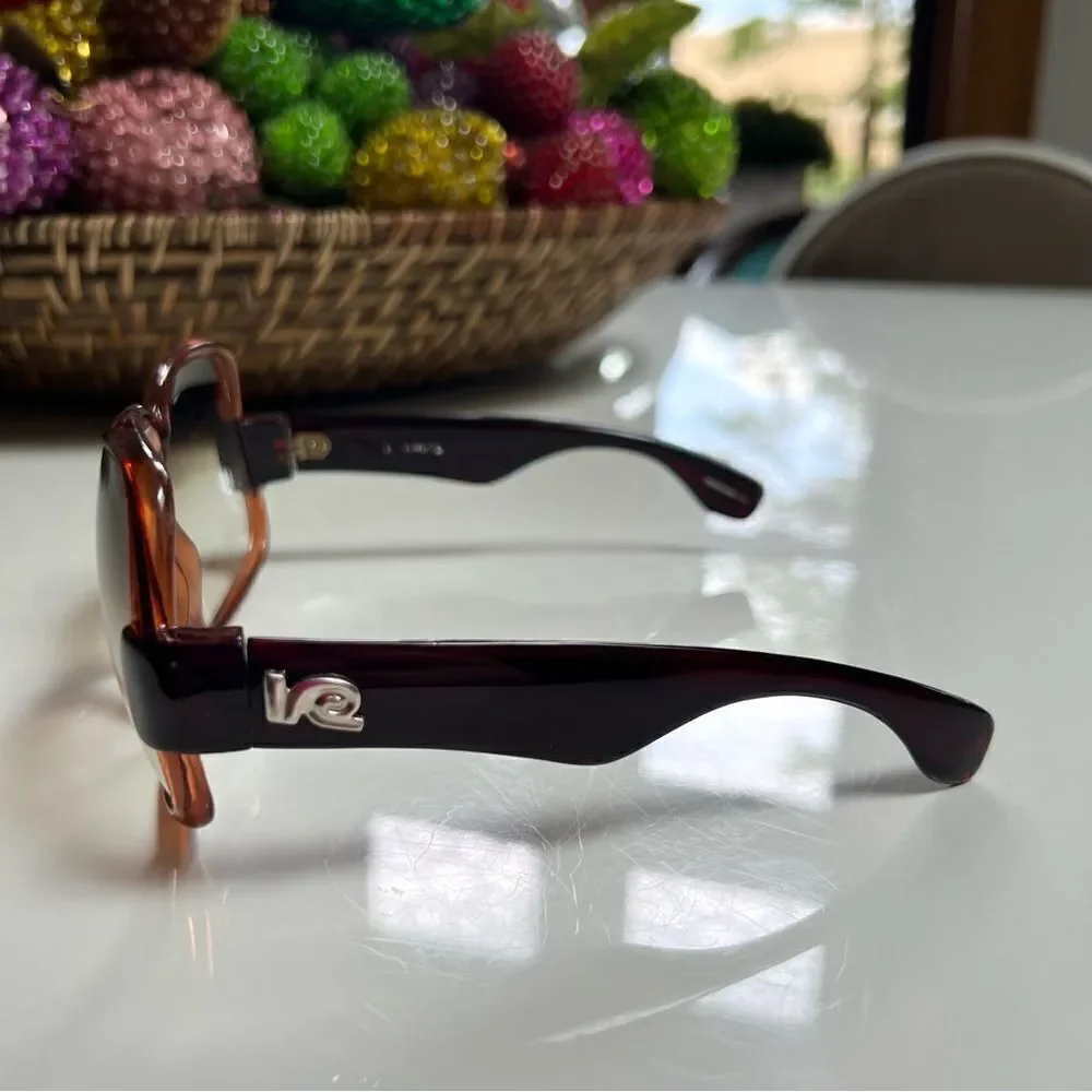 Swoonworthy MASSIVE 1970s Da Vinci Oversized Rose Brown Acetate Sunglasses